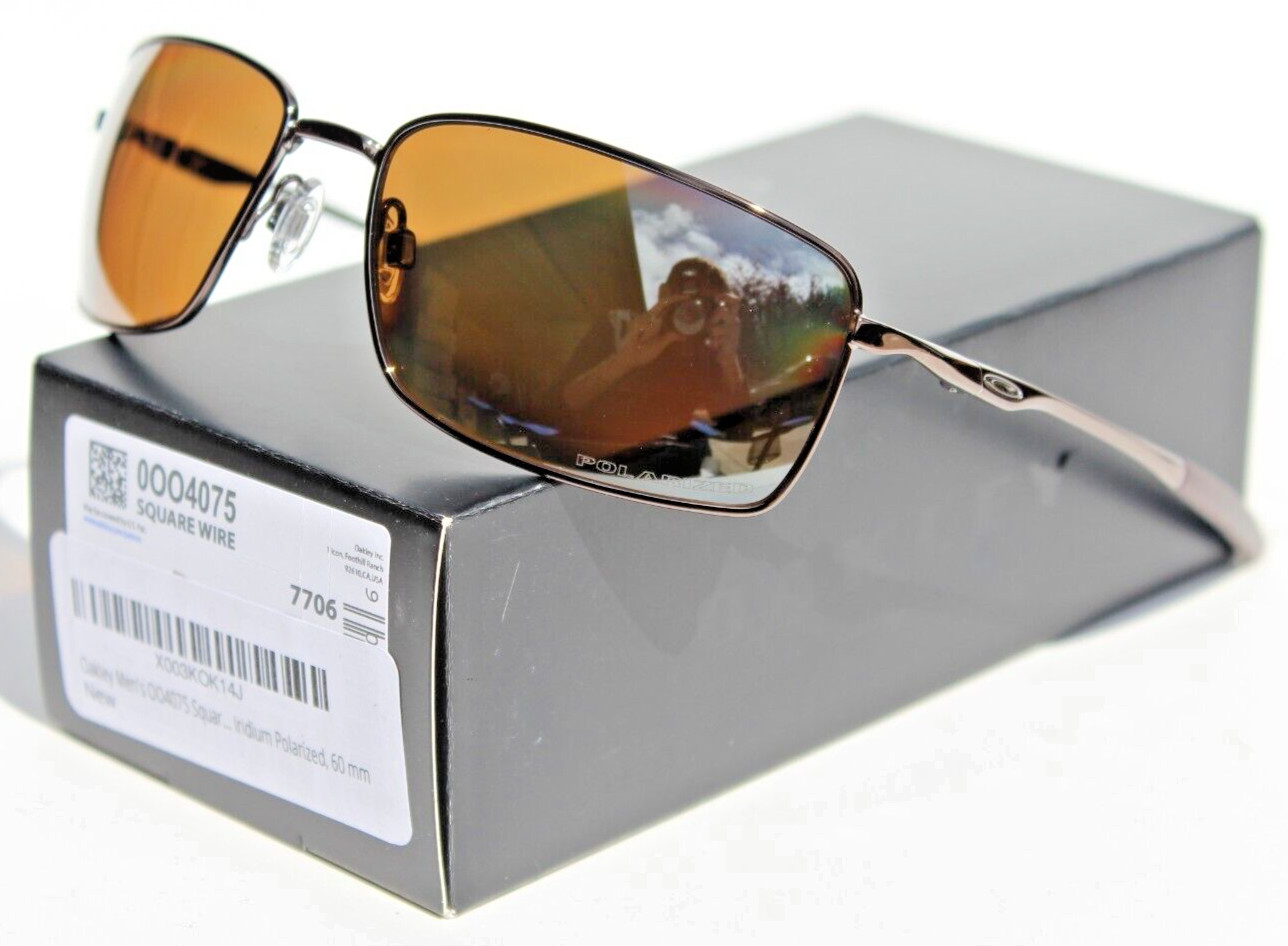 OAKLEY Square Wire POLARIZED Sunglasses Gunmetal/Tungsten Iridium NEW OO4075-06