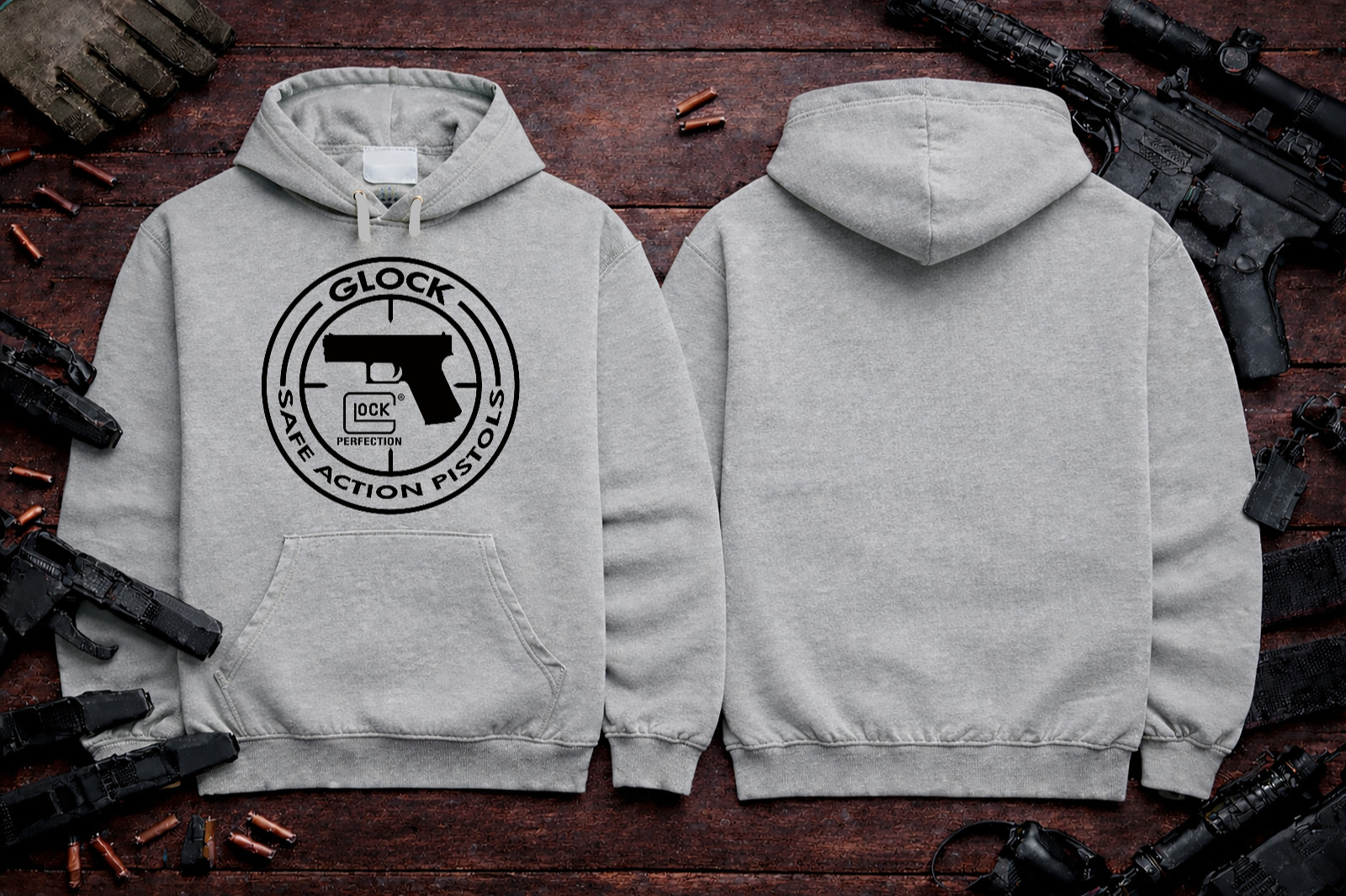 Glock Perfection 8 oz Gildan Pullover Hooded Sweatshirt S M L XL 2XL 3XL 4XL 5XL