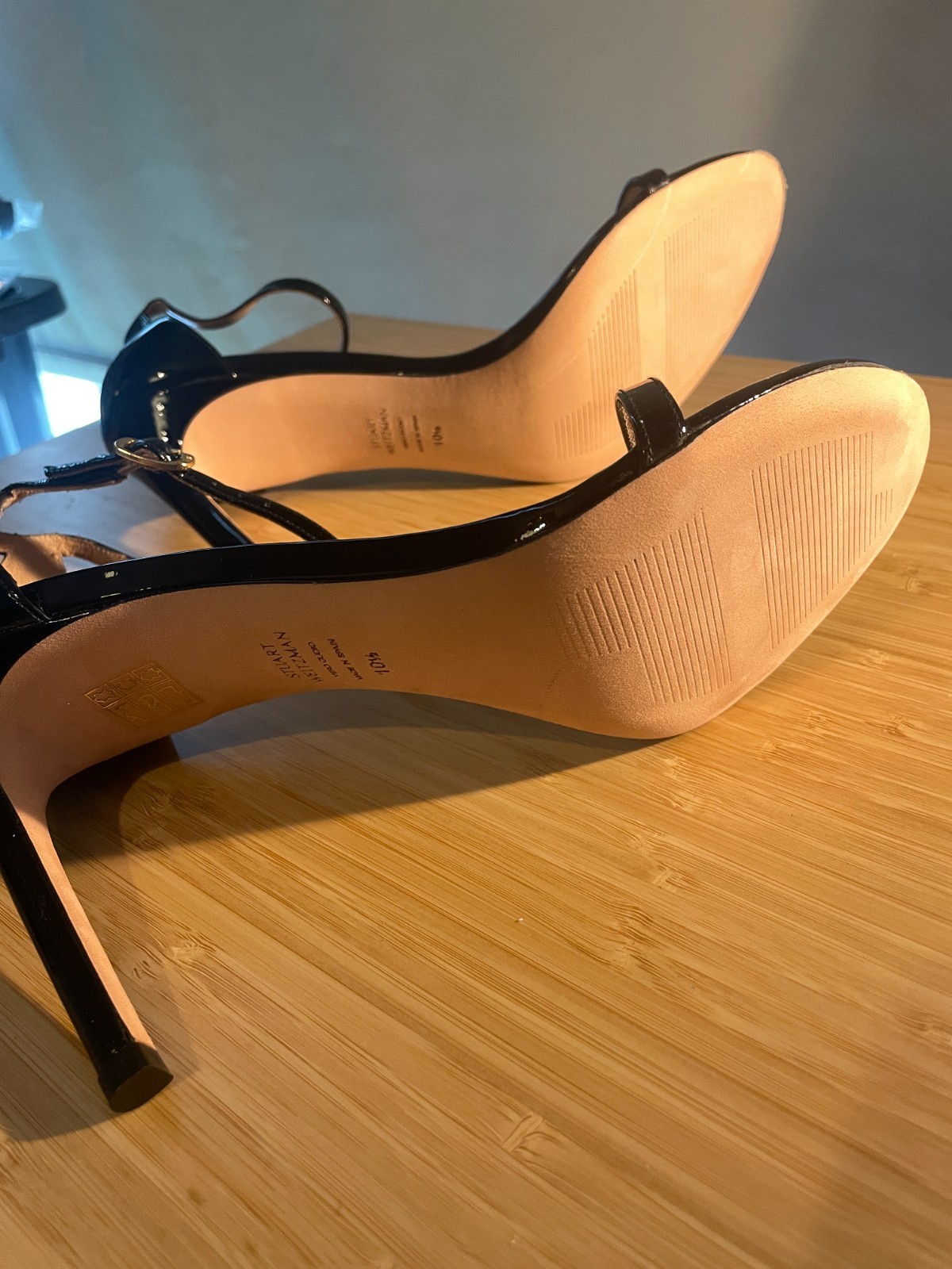 Stuart Weitzman Nudistsong US10.5 Black Patent Leather MSRP $500CAD New W/O Box