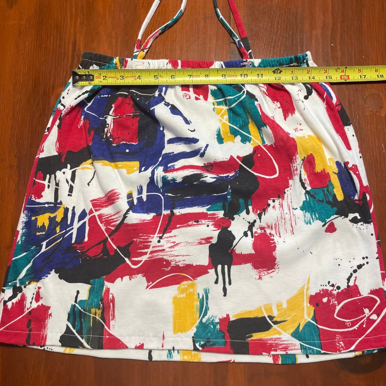 VTG 80s-90s Cami Tank Top Lot Paint Splatter Memphis Geometric Triangles Retro