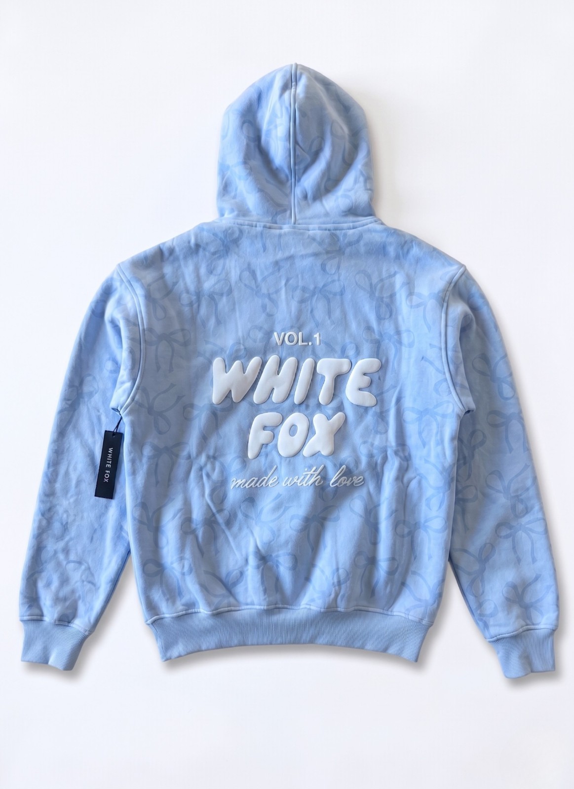 NWT White Fox Vol.1 Hoodie Offstage Printed Oversized Hoodie Blue Bow EXDAL22674