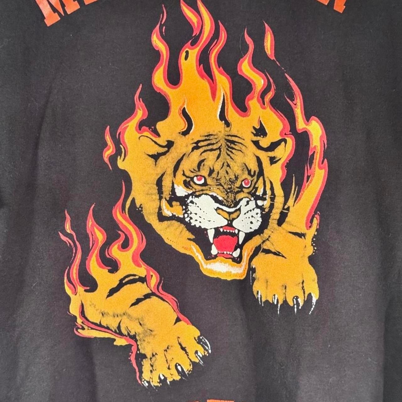 Massillon Tigers Flaming Tiger black single stitch cotton t-shirt Size XL