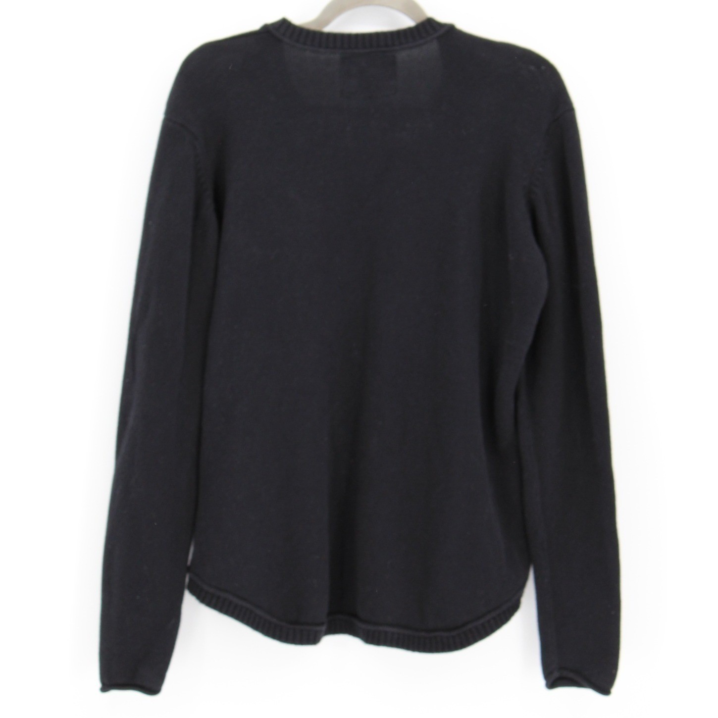 Natural Reflections $XL $49 Black Notched Neck Chest Pocket Cotton Blend Sweater