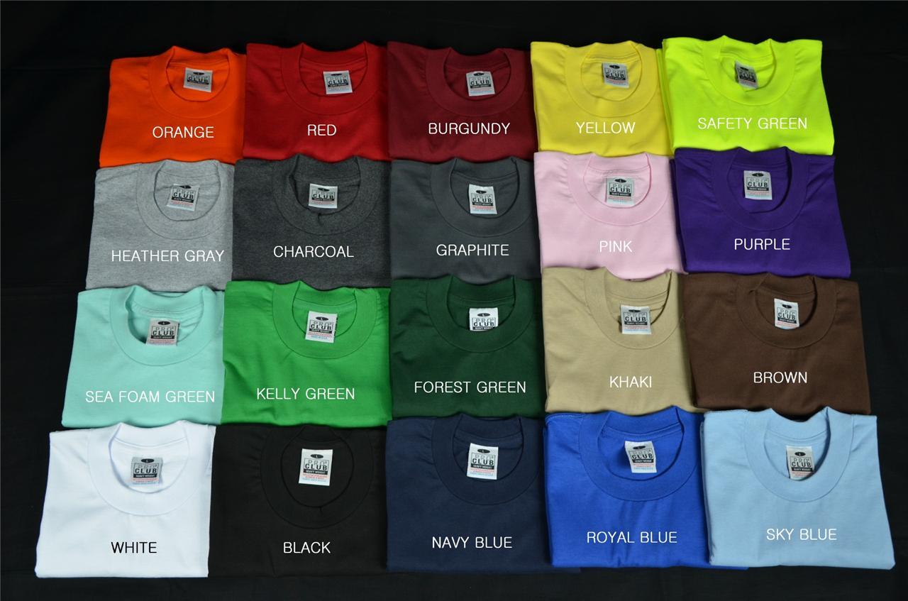 1 NEW PROCLUB XL-7XL HEAVY WEIGHT T-SHIRT PLAIN TEE PRO CLUB COLOR BLANK 1PC