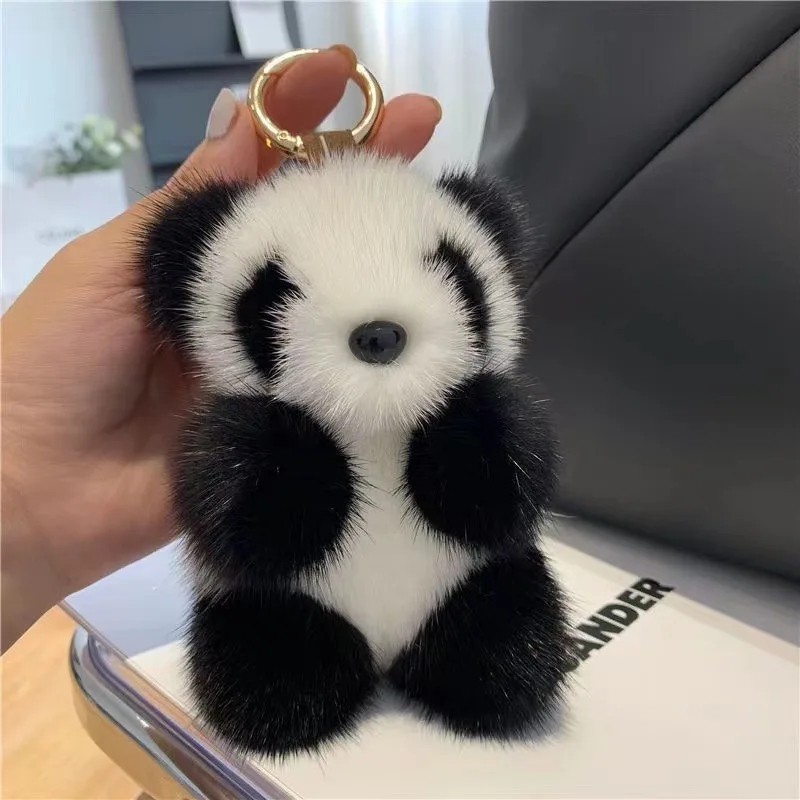 Cute Panda Plush Keychain Cartoon Bag Charm Soft Stuffed Pendant Car Key Ring 13