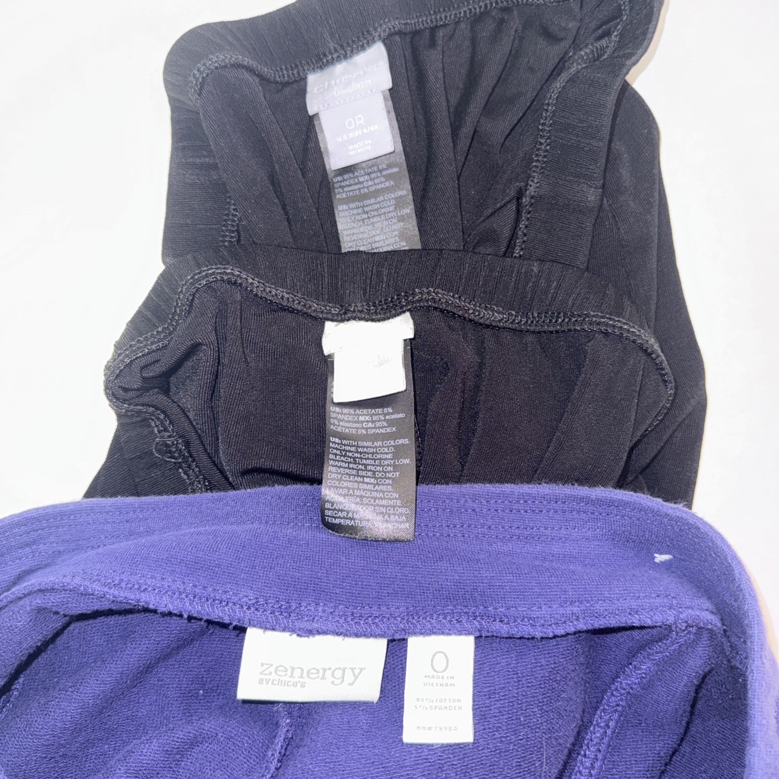 Chico’s Bundle Purple Zenergy Athleisure + 2 Black Travelers Minimalist Capsule