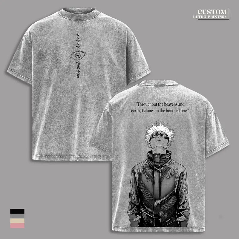 Gojo Satoru Honored One Anime Graphic T-Shirt Six Eyes Vintage Tee
