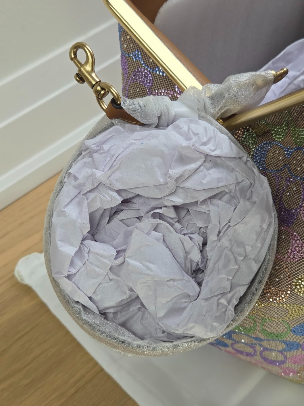 Coach Large Kisslock Frame Bag In Crystal Signature Jacquard | CCX15 | Brand New