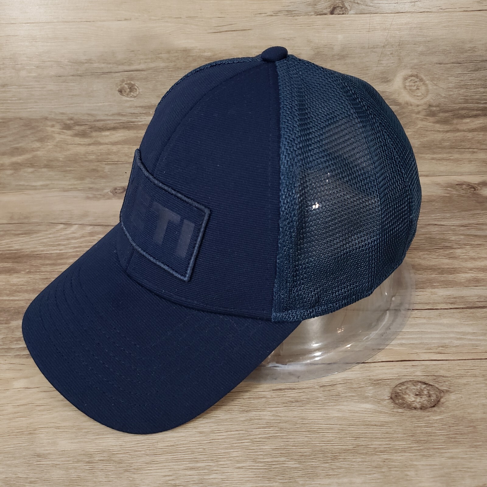 Yeti Lo Pro Patch Trucker Hat Cap Snapback Navy Blue Mesh Back Adjustable