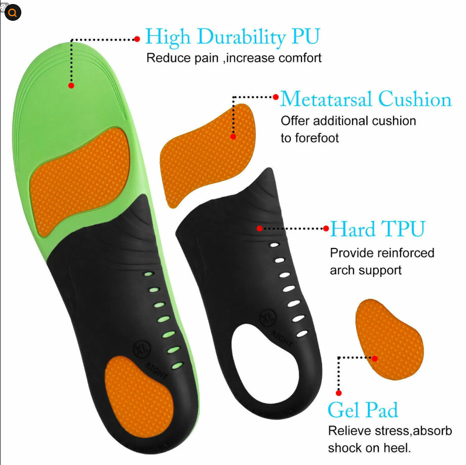 Orthotic Shoe Insoles High Arch Support Inserts for Flat Feet Plantar Fasciitis