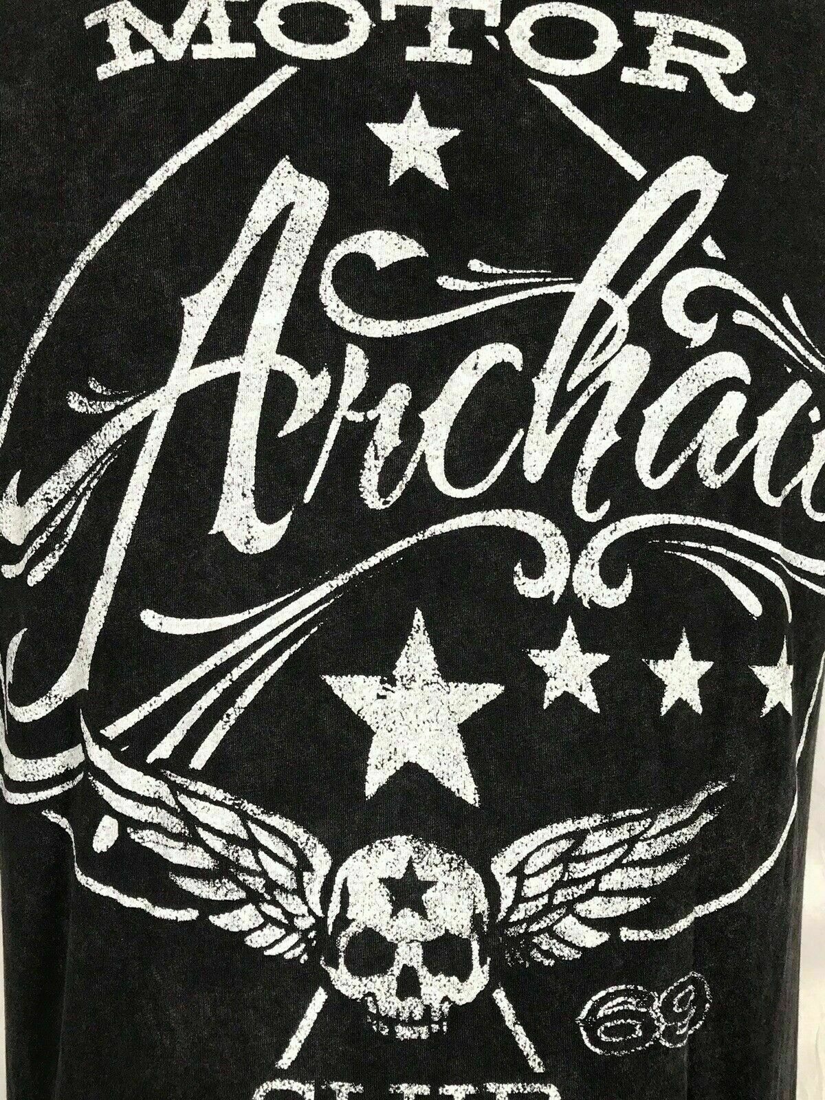 ARCHAIC by AFFLICTION Men’s T-Shirt NATION Skull Wings US Flag Black S-4XL $40