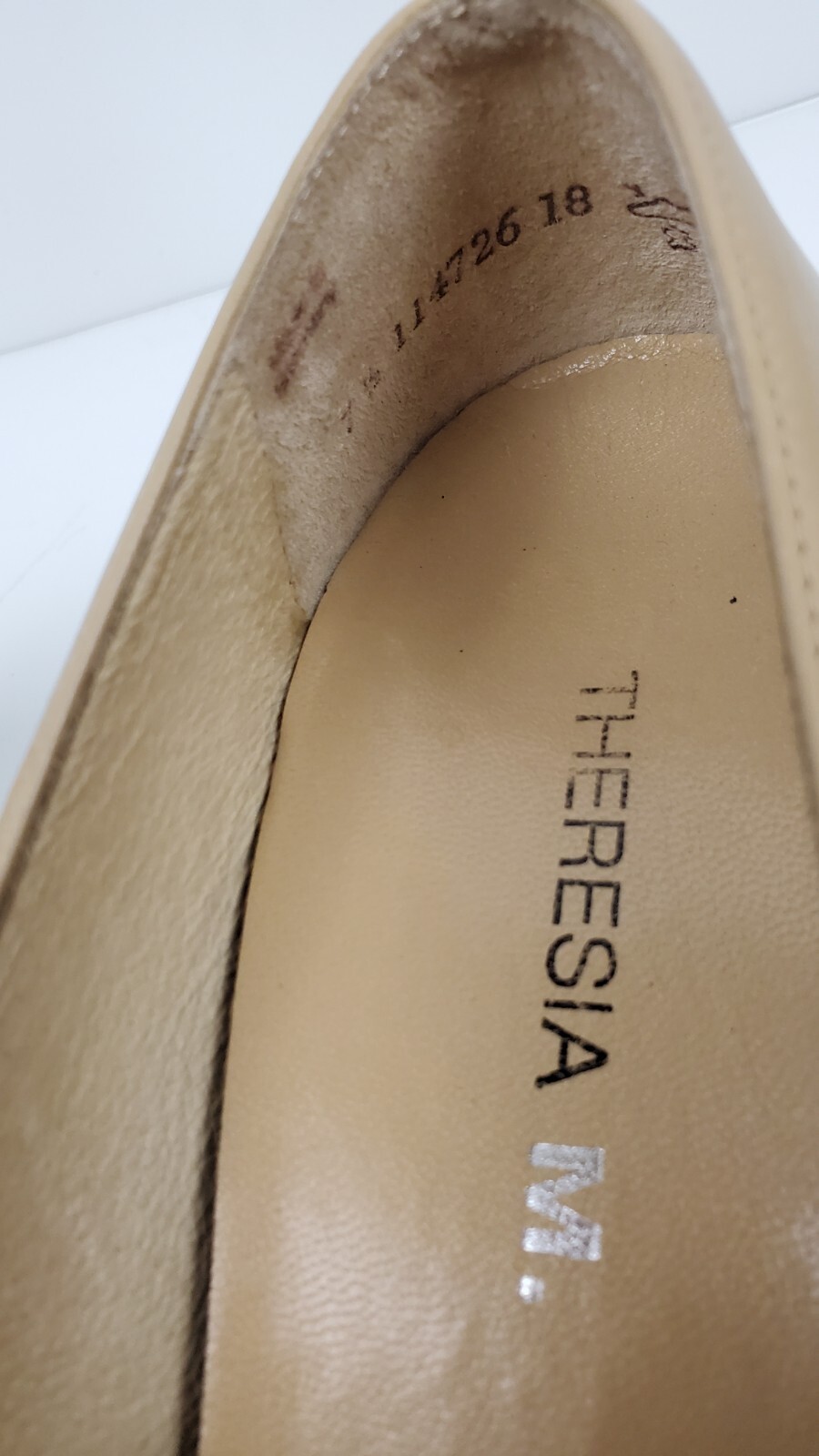 THERESIA M. Graham tan leather shoe Loafer heel 7.5 (9.5 US) Made in Germany