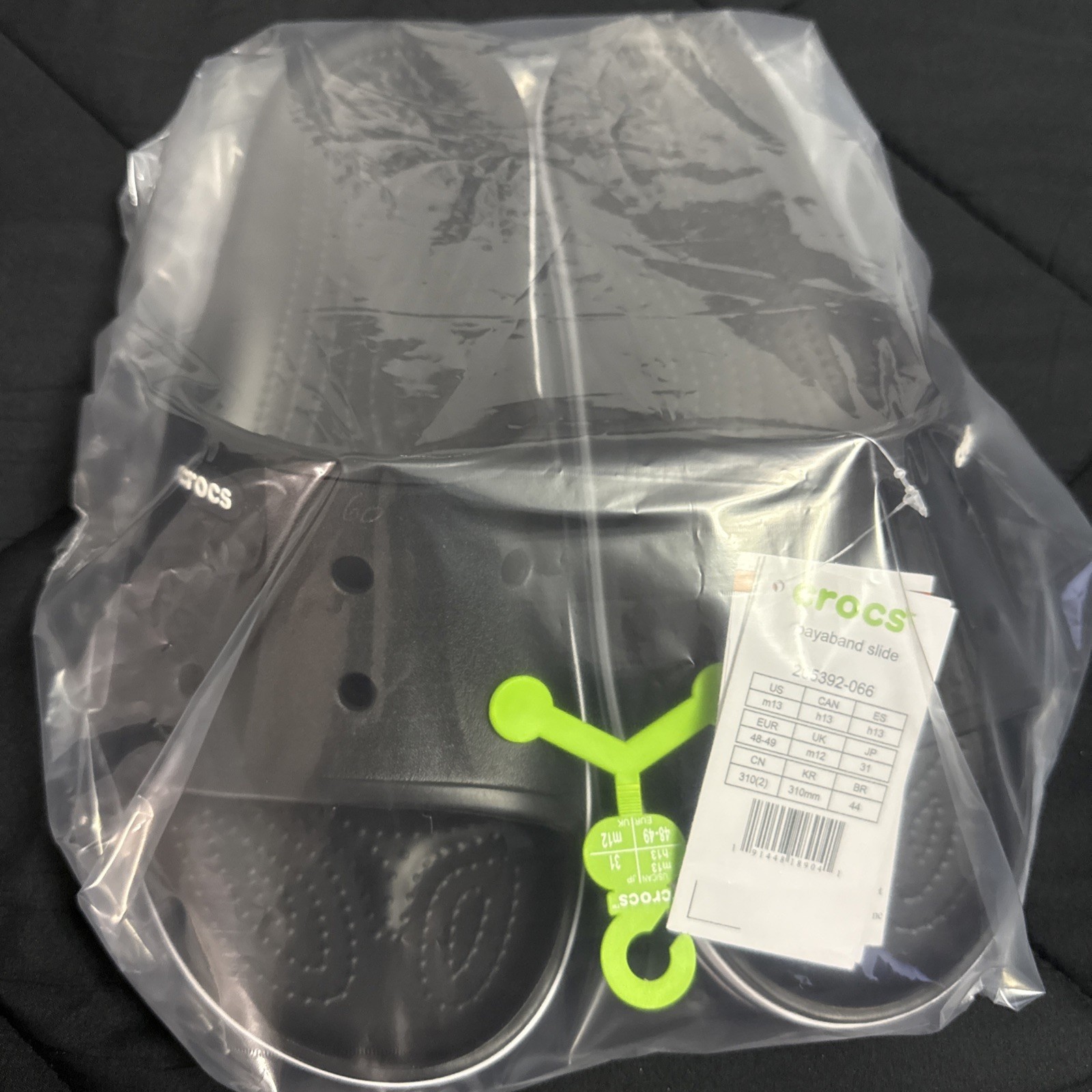 Crocs Men and Women’s Bayaband Black Slide Sandals Mens Size 13