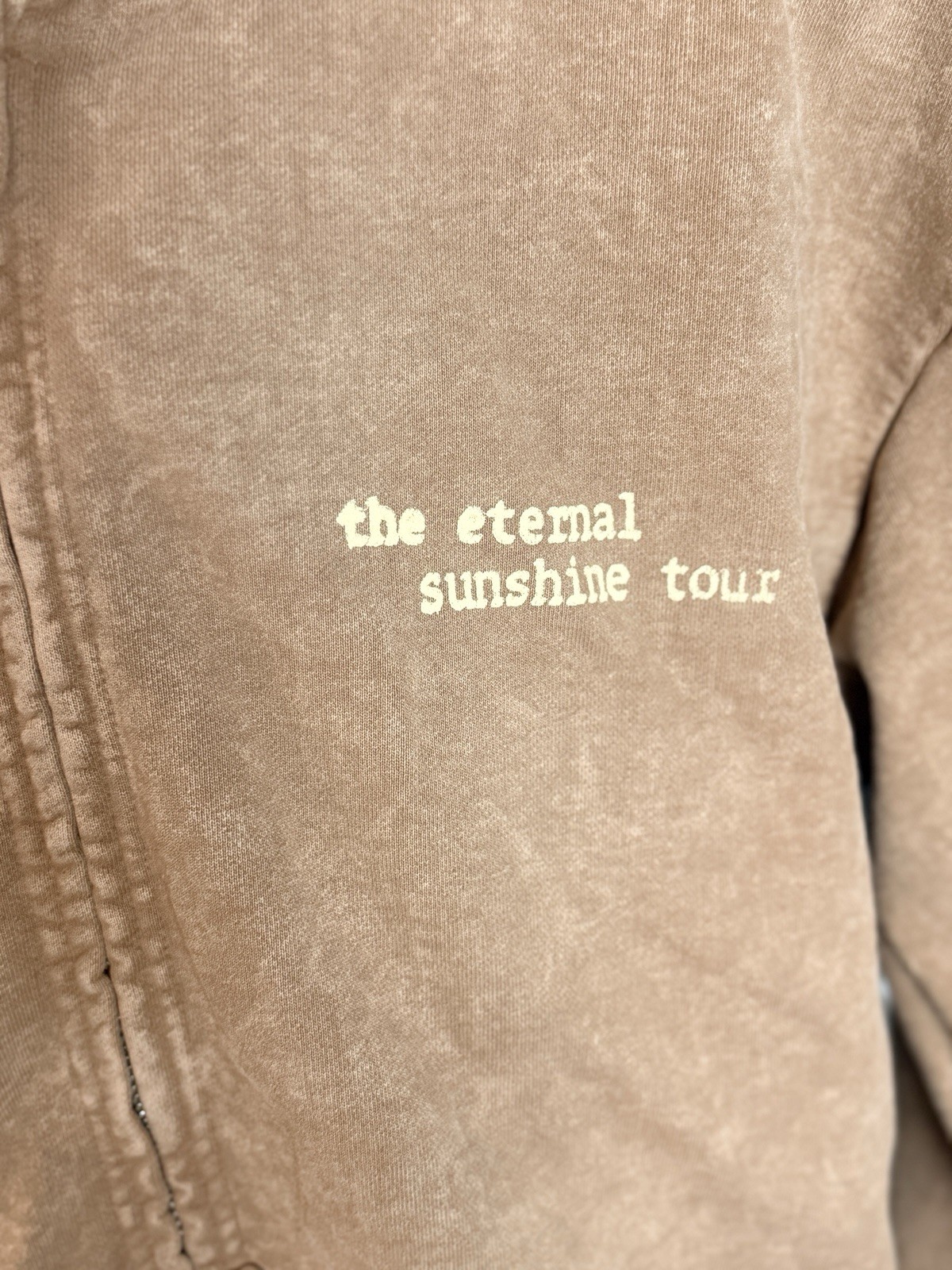 Size XL Ariana Grande Eternal Sunshine Tour Brown Swirl Full Zip Hoodie Pockets