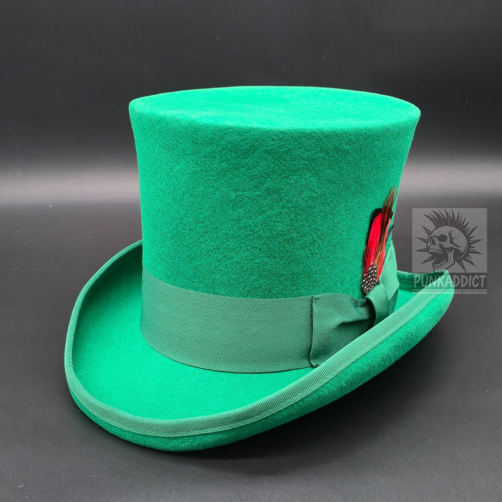 Gray Top Hat Wool Felt Victorian Slash Mad Hatter Steampunk Rock Star