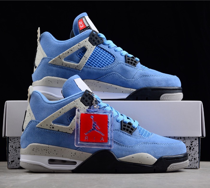 US Siez 7-12 Jordan 4 Retro “University Blue” Basketball Shoes for Men’s Shoes.