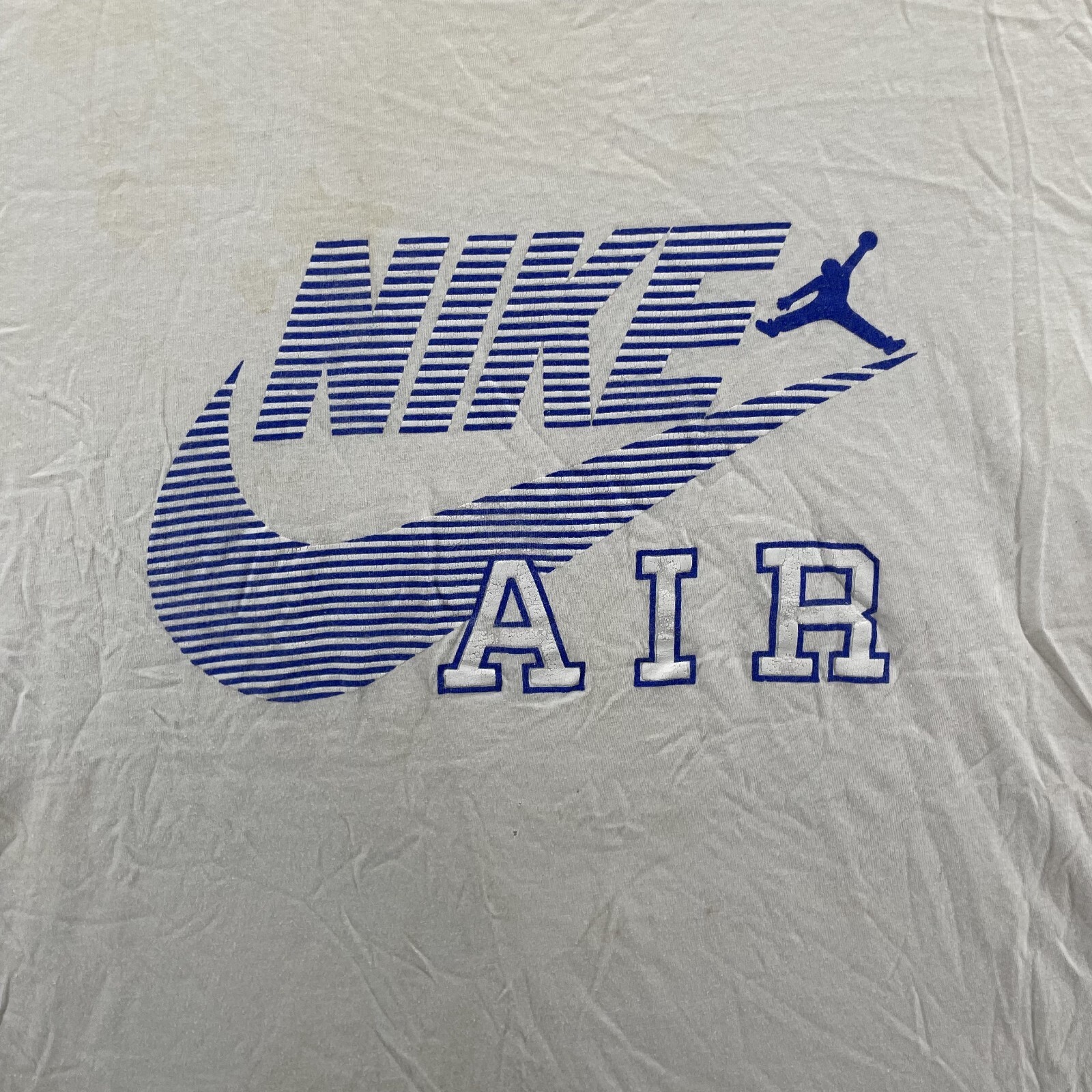 Vintage BYC Nike Air T-Shirt XL White Blue Retro Sportswear 90’s Gym Streetwear
