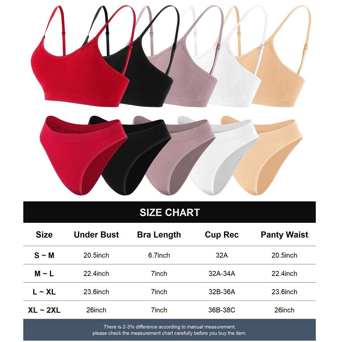 Women’s Push Up Bra And Panty Set Pull Over Bralette Underwear Sport Round Neck