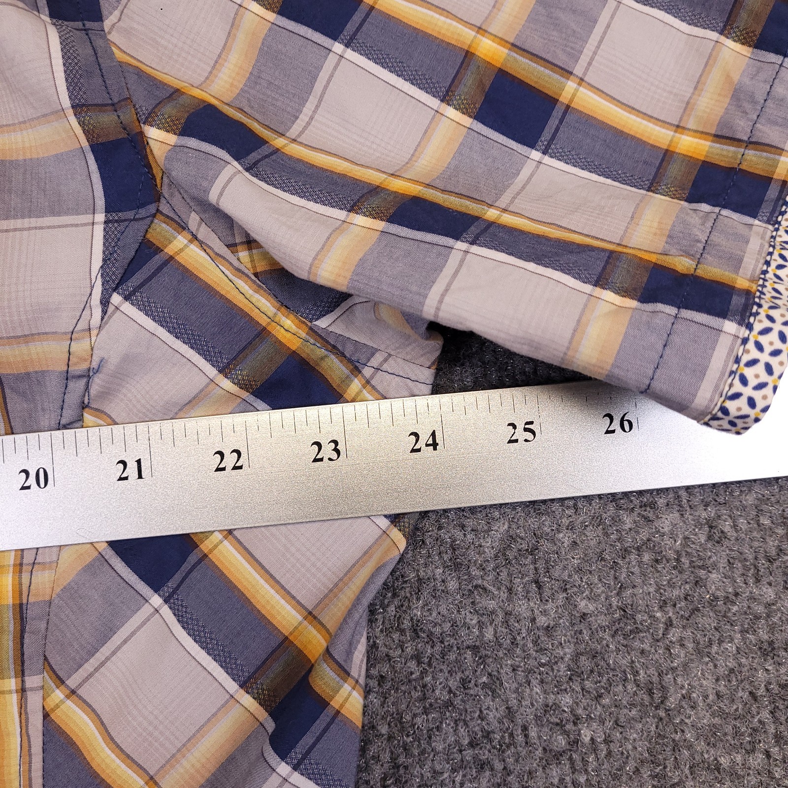 7D 7 Diamonds Mens 2XL Shirt Plaid Cotton Short Sleeve Trim Contrast Spread