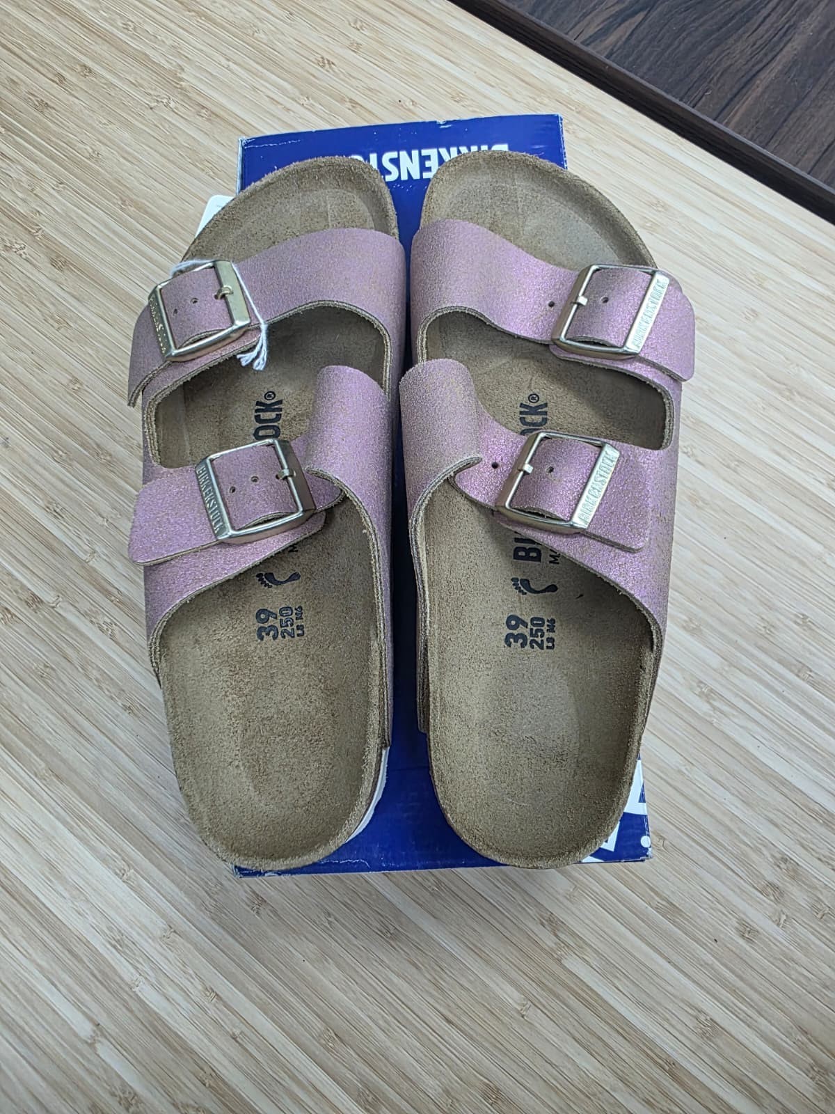 Birkenstock Arizona Bs Washed Metallic Pink Size EU 39/US W8-M6