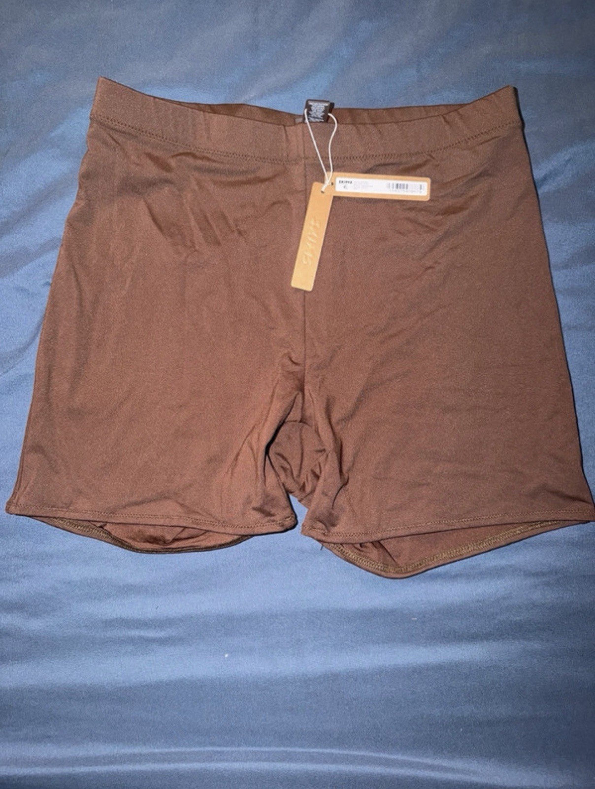 SKIMS Recycled Swim High-Waisted Shapewear Short Brown L Firm Compression