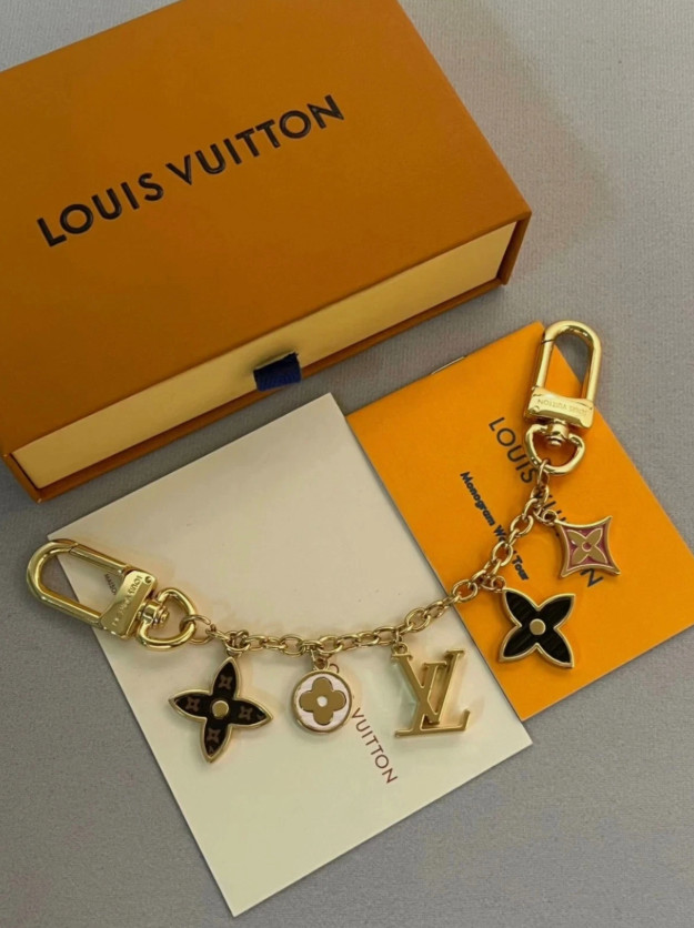 LV Monogram Idylle Bag Charm Chain Gold Key Holder M65162