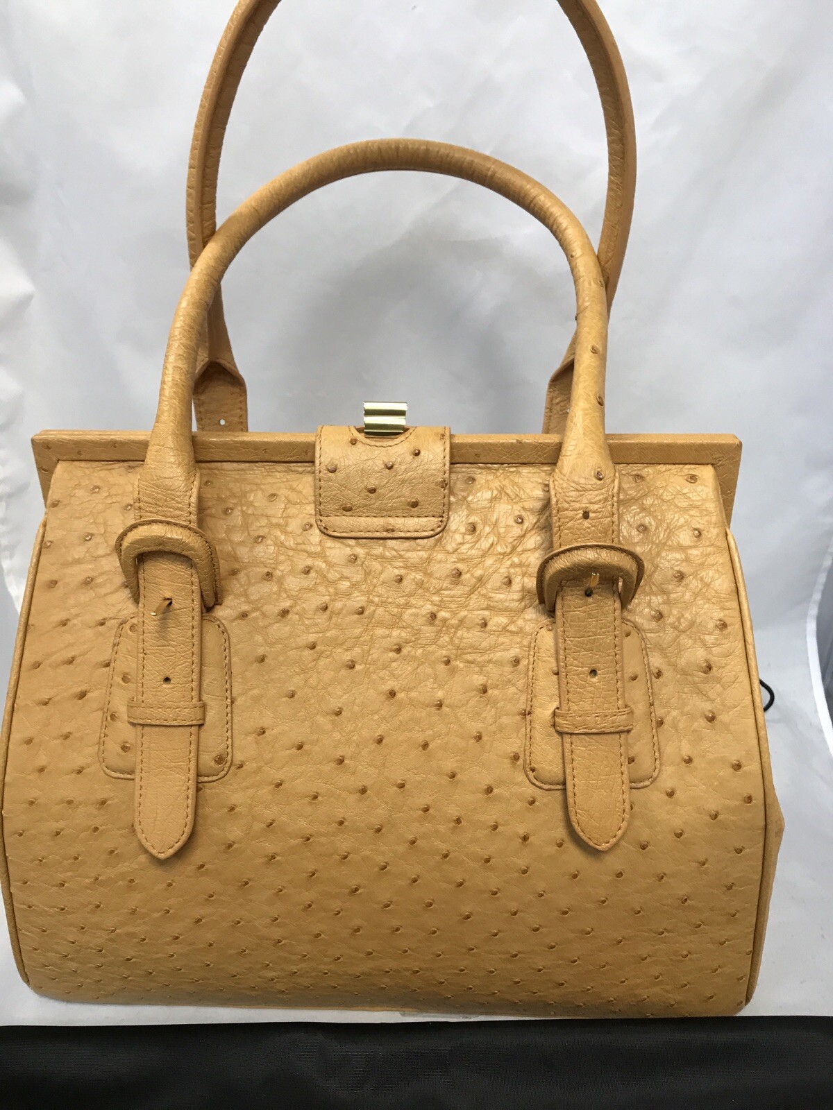 Phil Luan Grath Butterscotch Ostrich Handbag Nwot