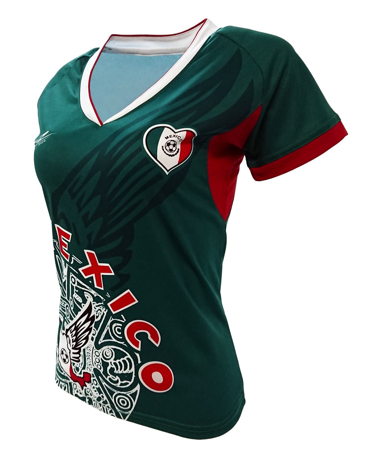 Jersey for Women Mexico Green Color 100% Polyester _V Neck_Made in Mexico_.