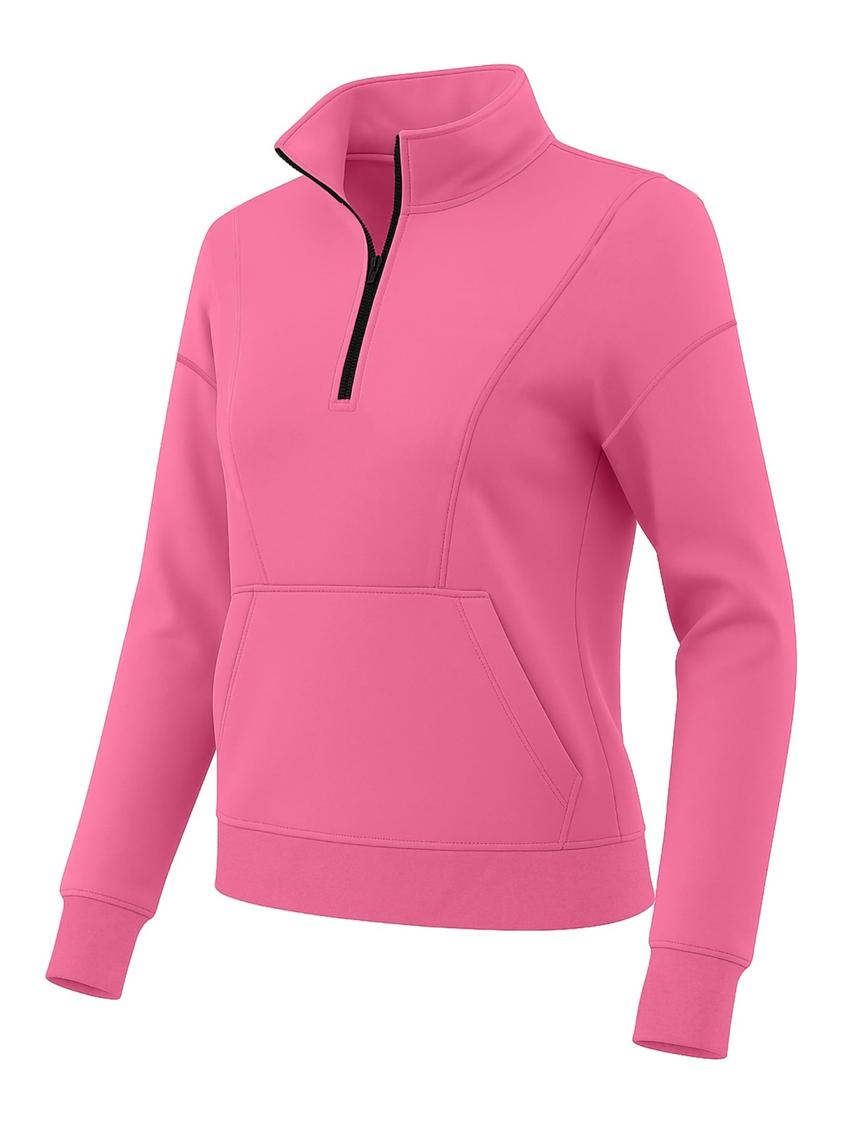 Womens Fleece Lined Pullover Hoodie Quarter Zip Up Arryn Oversize Sweatshirt