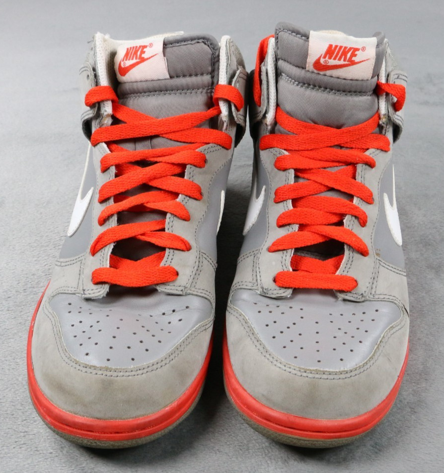 Nike SB Dunk High Light Charcoal Grey Orange Mens Size 7.5 Skate Shoes