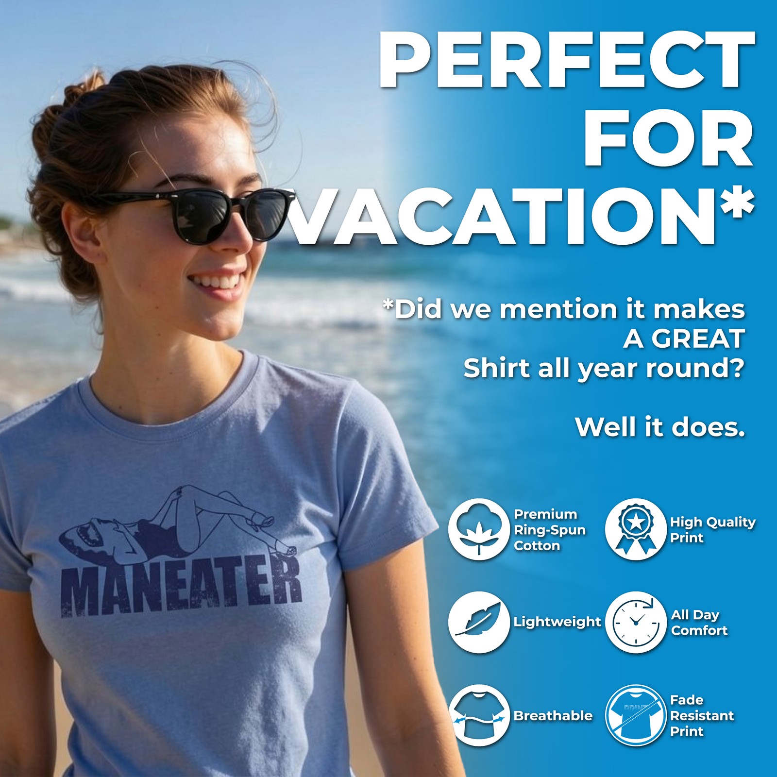 Womens Makin Waves Tshirt Funny Ocean Vacation Mermaid Graphic Novelty Tee