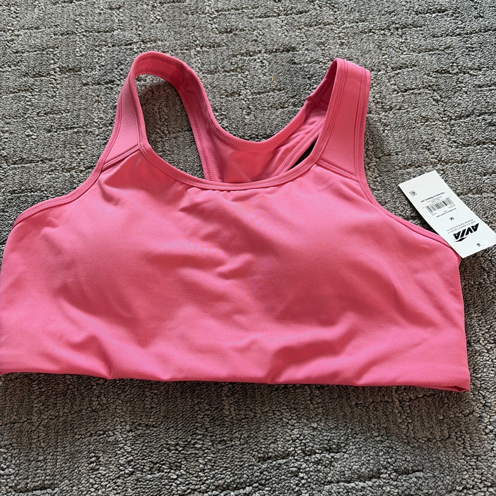 Avia Sports Bra Pink Medium Support Racerback Activewear Women’s Size Medium