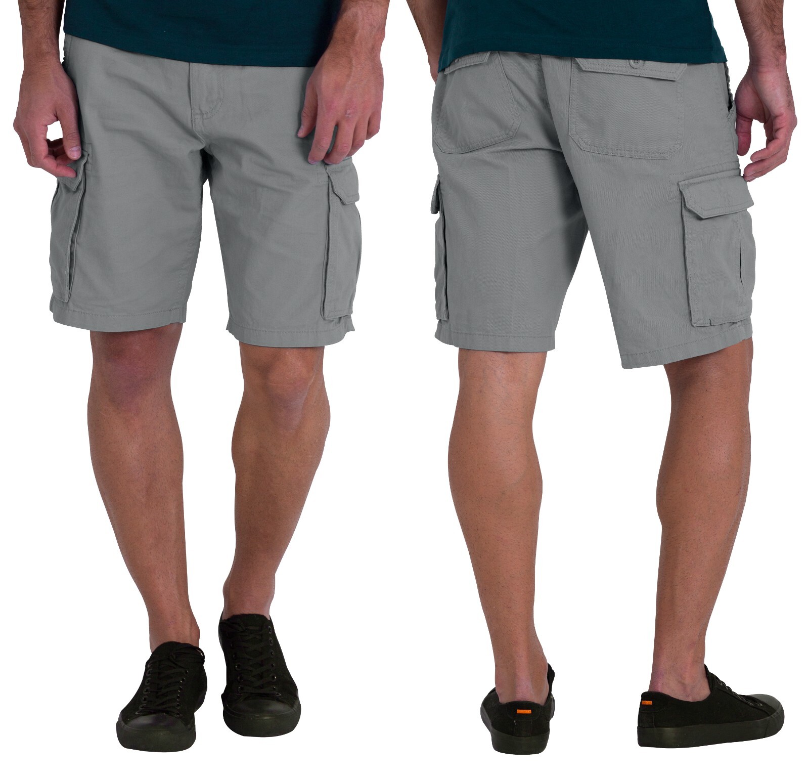 Mens Cotton Cargo Shorts Relaxed Fit Outdoor Hike Sports, Multi-Pocket Half Pant