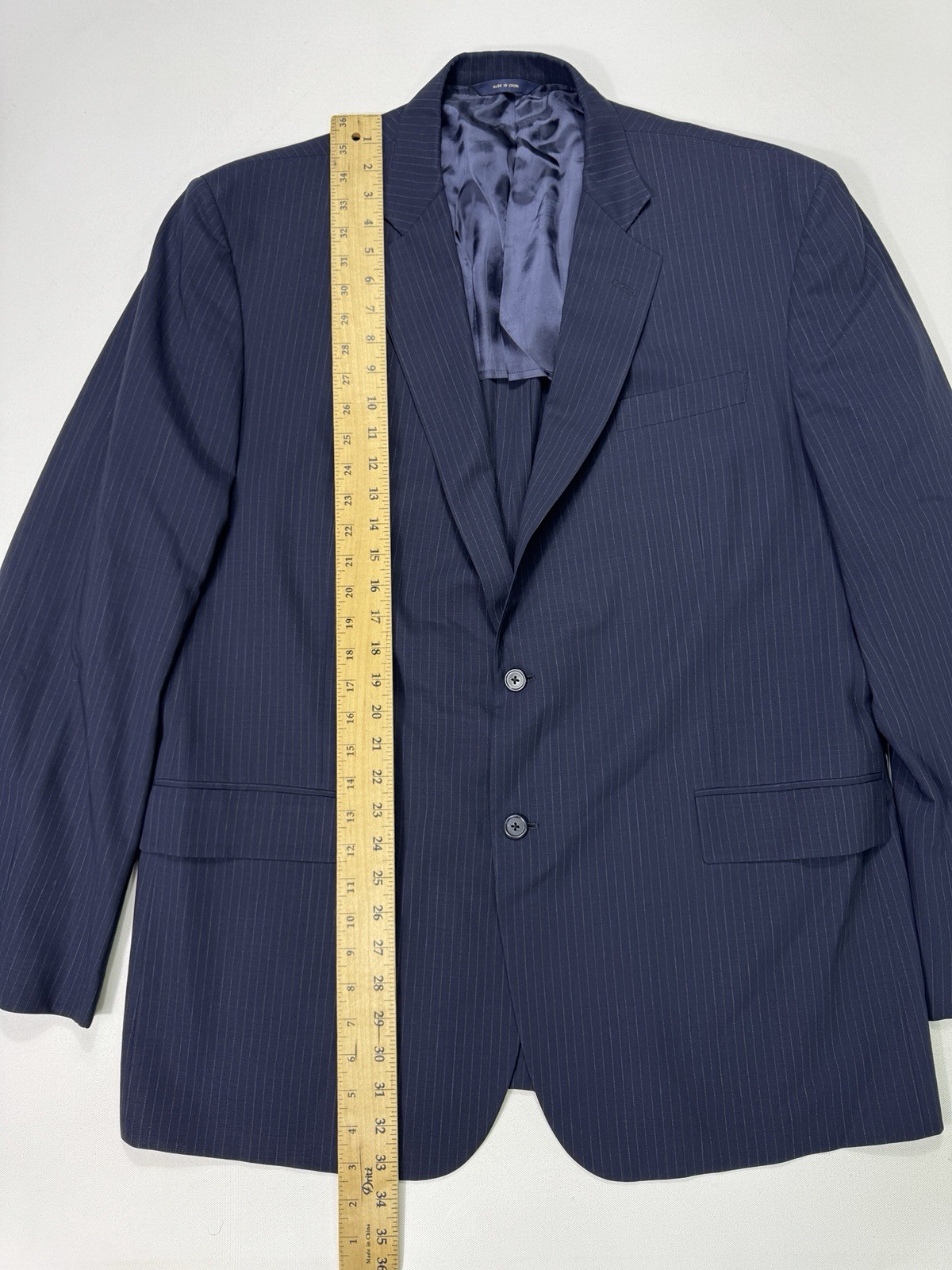 Brooks Brothers Madison BrooksCool Full Canvas Navy Pin Stripe Suit 48L 40×28