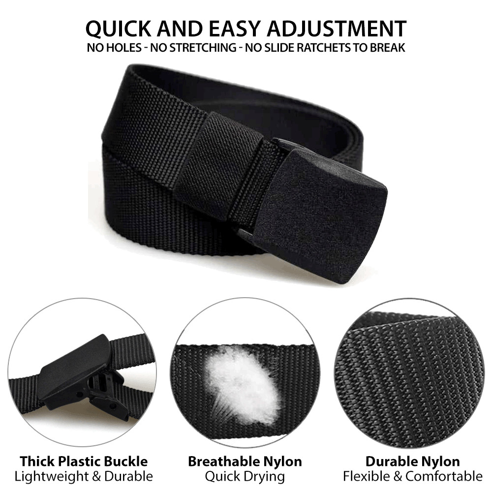 Men’s Plastic Cam Buckle Nylon Work Tactical Waistband Webbing Military Belt