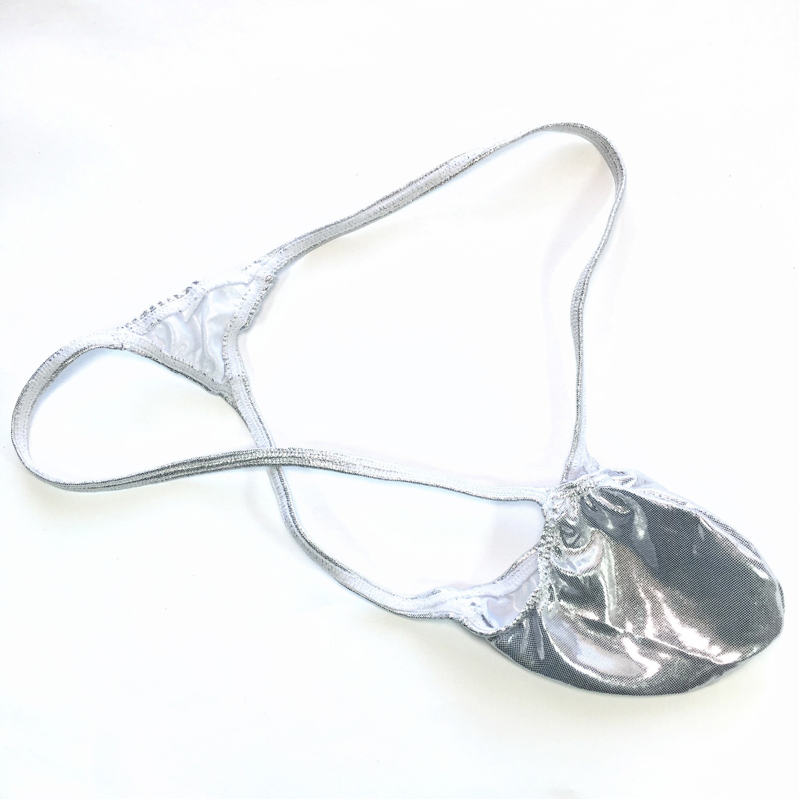 K403 G Mens Grape Smugglers Pouch String Thong Foiled Metallic Shiny Pink