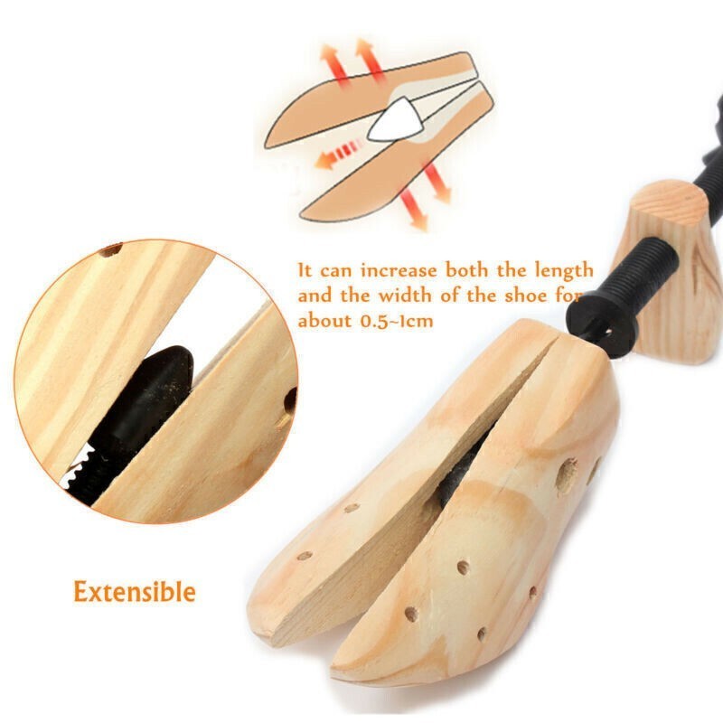 2-Way Wooden Adjustable Shoe Stretcher Expander Men Women Boot Size US 9-13