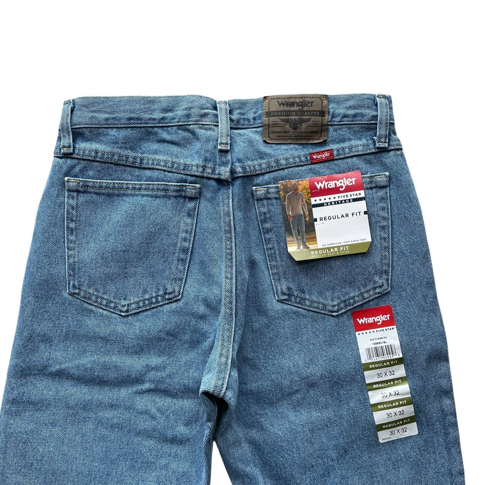 NWT Wrangler Men’s Five Star Premium Denim Regular Fit Jeans 4 Colors All Sizes