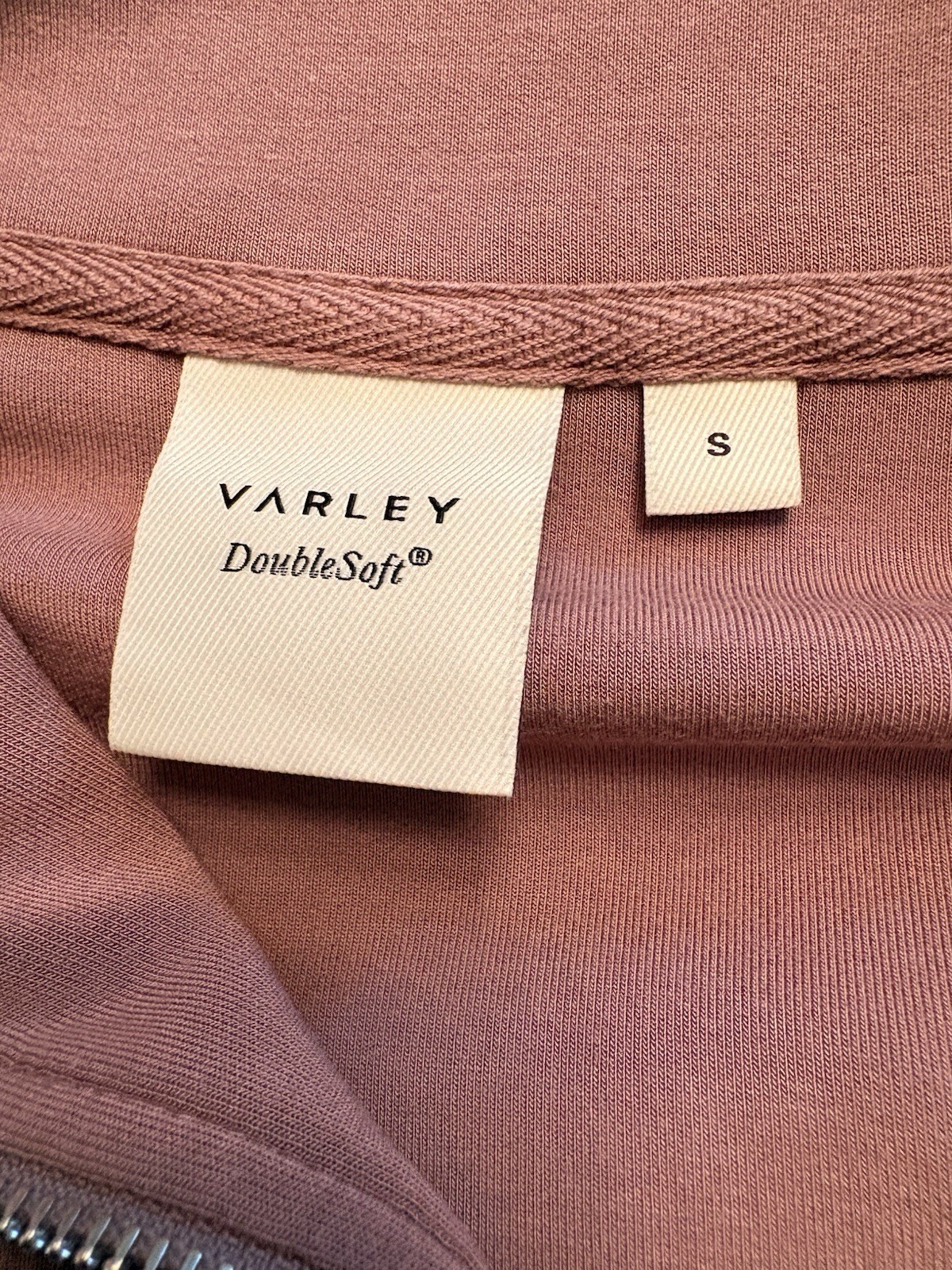 Varley Sz S Doublesoft 2 Pc Set Hawley Half Zip Sweat Slim Cuff Pant 27.5 Antler