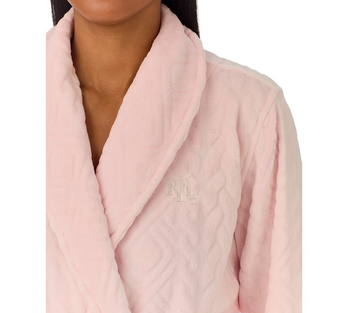 Ralph Lauren Womens Long Sleeve Shawl Collar Robe Size M In pink