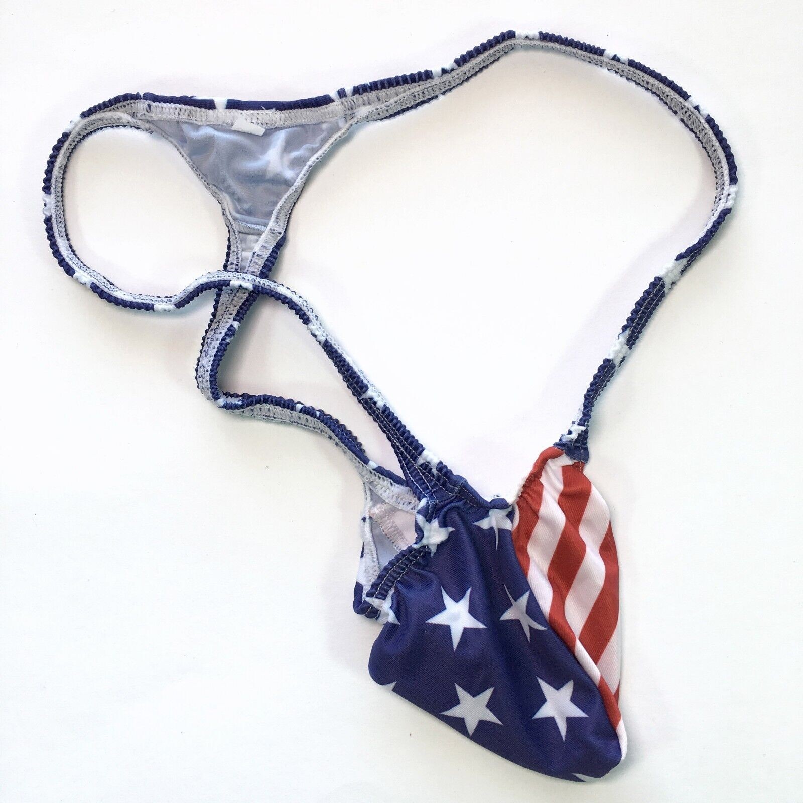 USA SELLER SEXY MENS K403B GRAPE SMUGGLERS MICRO (S/M 28-34) THONG-STARS/STRIPES