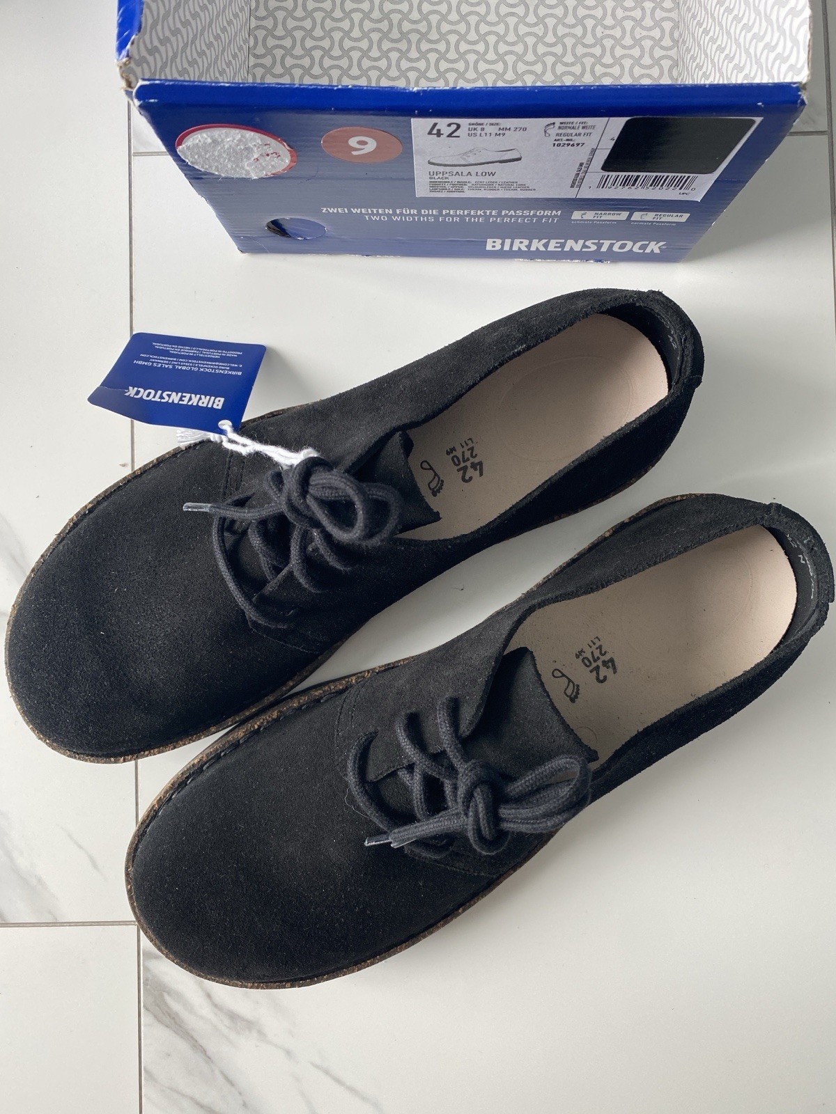 Birkenstock Uppsala Low Suede Black Men’s Size 42 US 9 Regular Fit 1029697 New