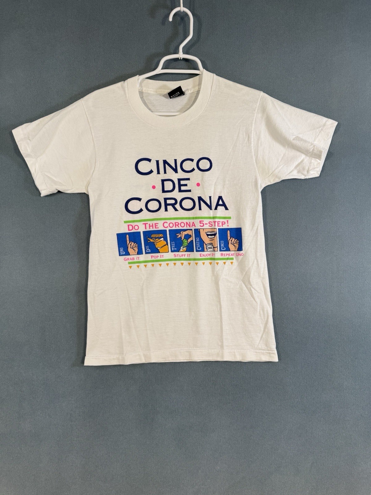 Corona Extra Beer T Shirt Vintage 90’s Men M Single Stitch White Short Sleeve