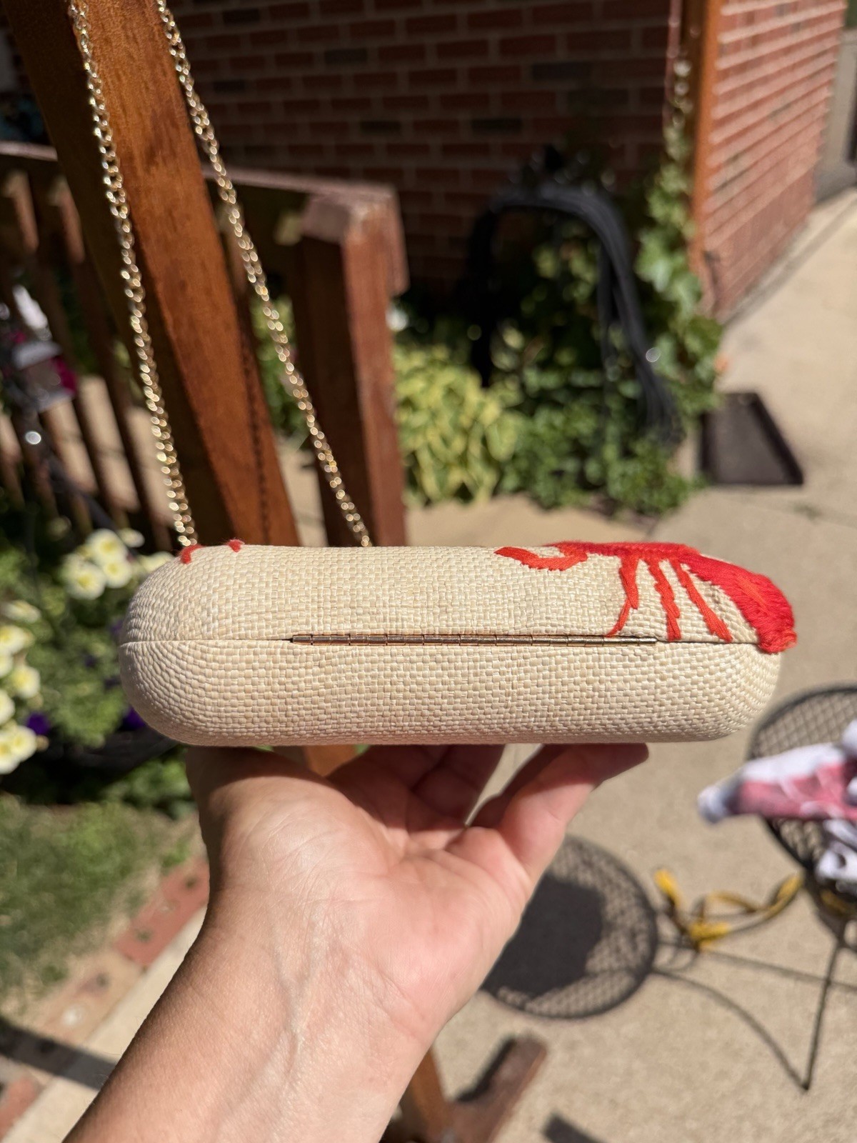 NWT Tommy Bahama Embroidered Crab Clutch Bag Purse w/ Rhinestoned Crab Hair Clip