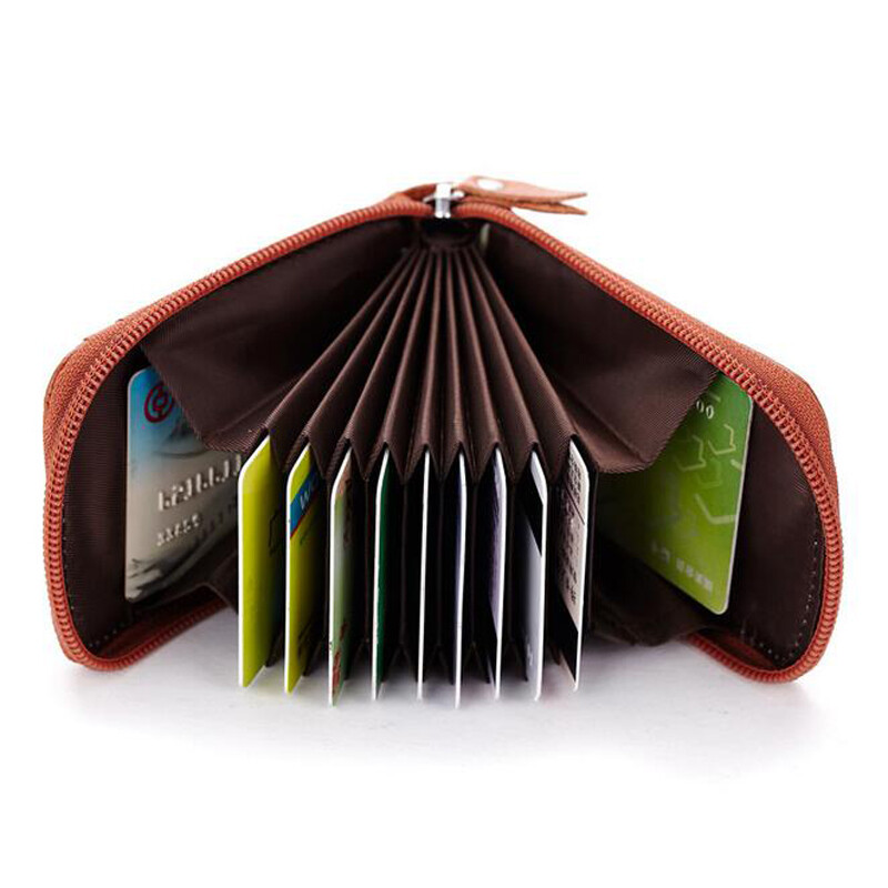Men Wallet Card Holder Leather RFID Blocking Slim Credit Money Clip Zipper Purse