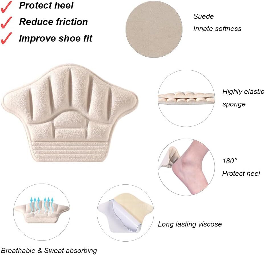 Heel Grips for Loose Shoes Heel Cushion Pads No-Slip Shoe Inserts Half Wholesale