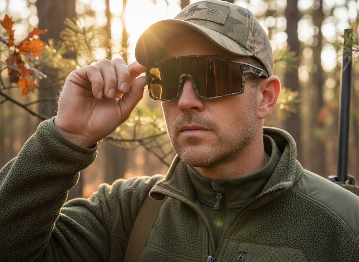 Sporty Military Tactical Fishing Hunting Wrap SUN GLASSES Large Camouflage Frame