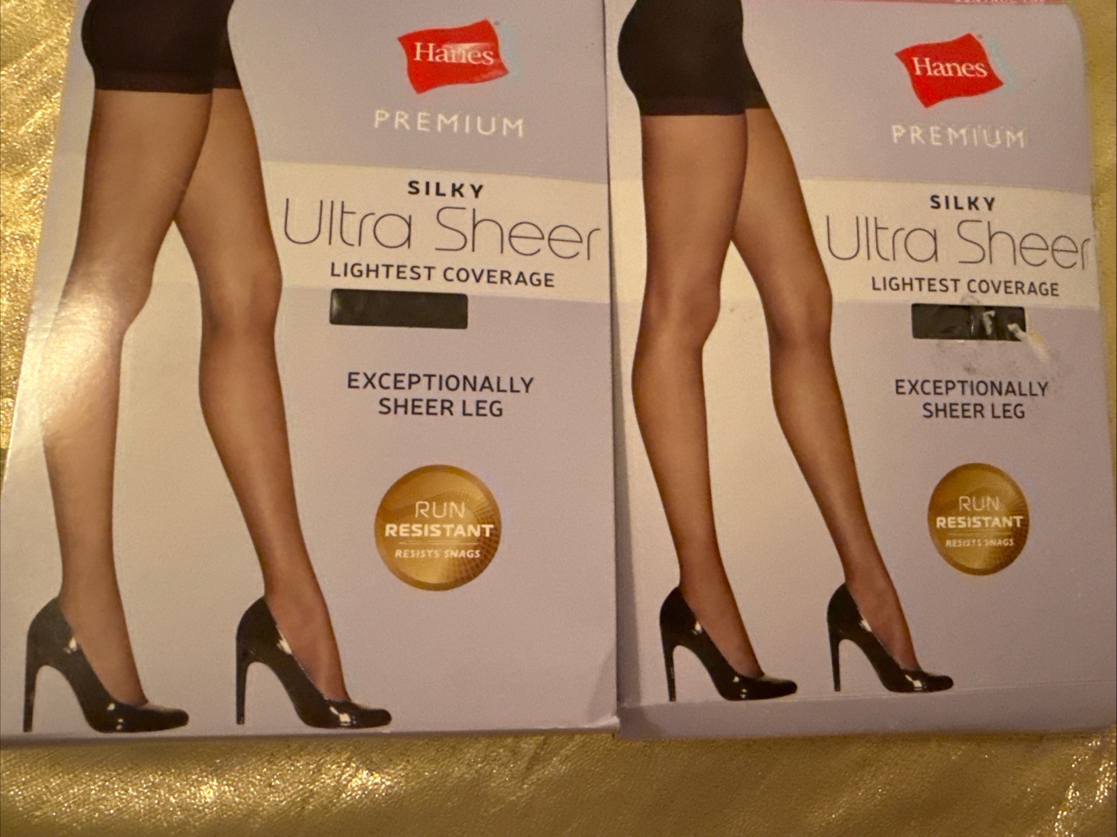 Hanes 2 Packs (4 Pair) Control Top Ultra Sheer Barely Black 10 Denier Size 2XL