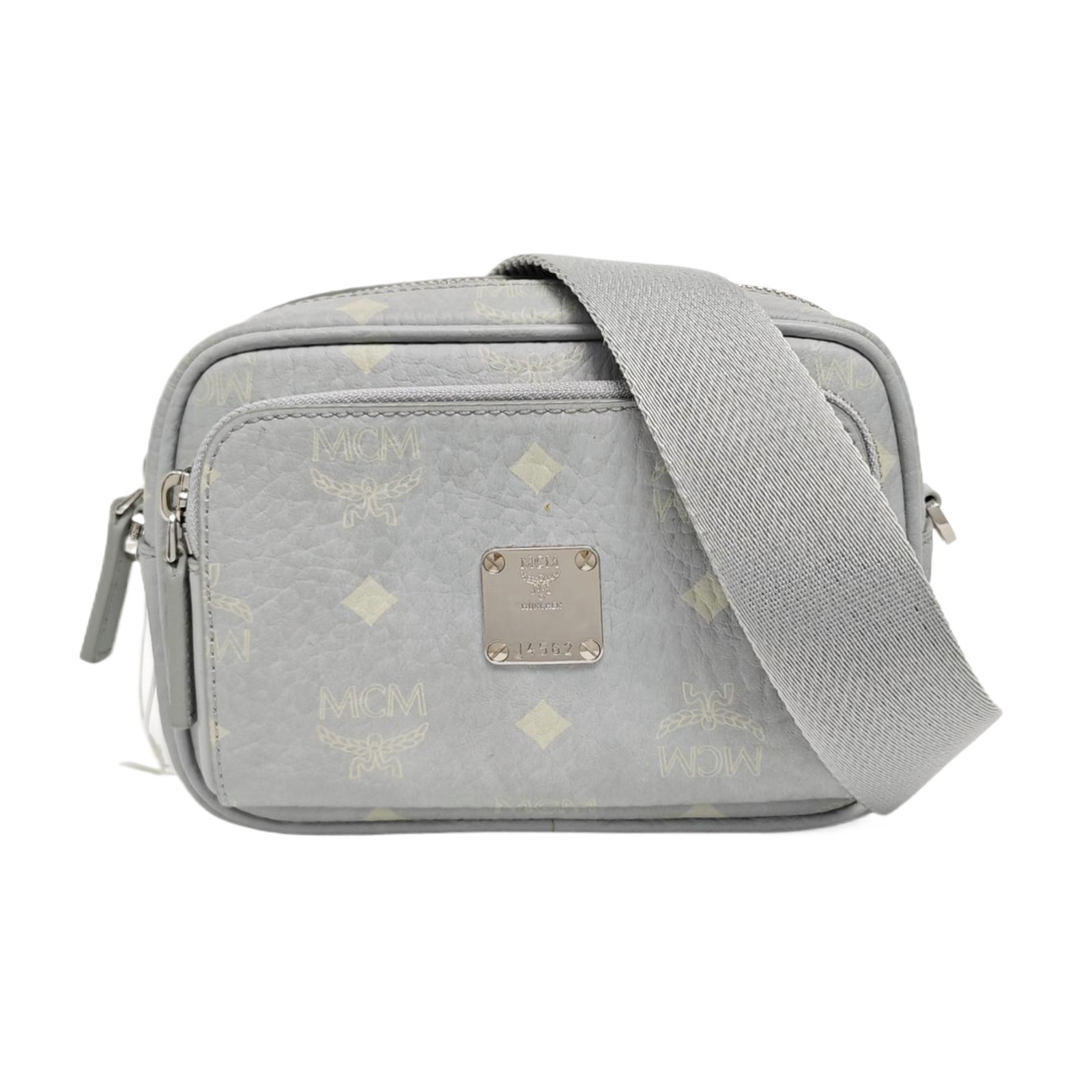 MCM Visetos Aren Monogram Print Trendy Nappa Leather Trim – Very Good #TH3TA1