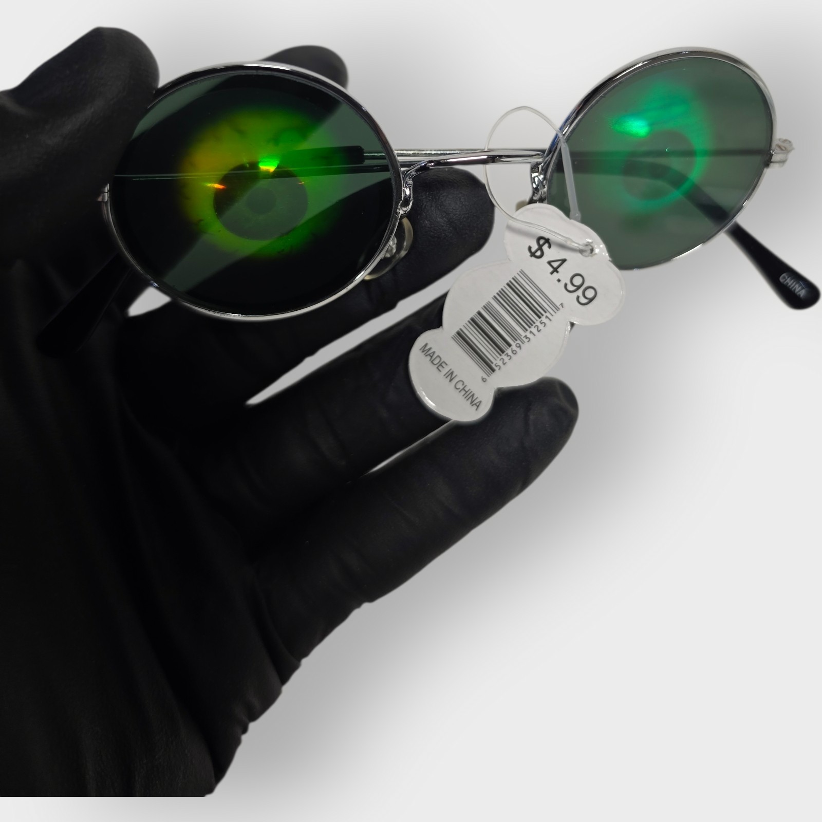 NEW 90s ROUND CRAZY EYES Hologram Sunglasses, Unworn Original Vintage Glasses